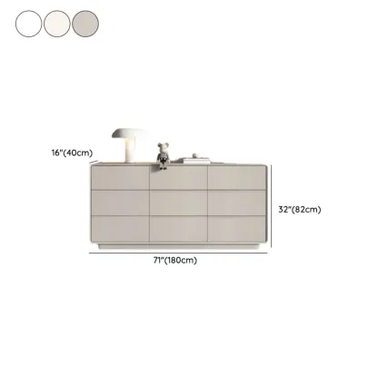 Modern White Wood Dresser with Multiple Drawers Image - 38