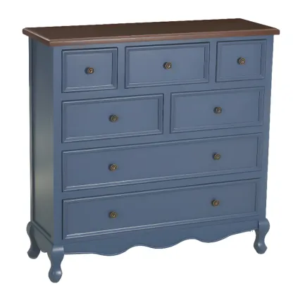 Traditional White Wood Chest with 9-Drawers for Bedroom Image - 11