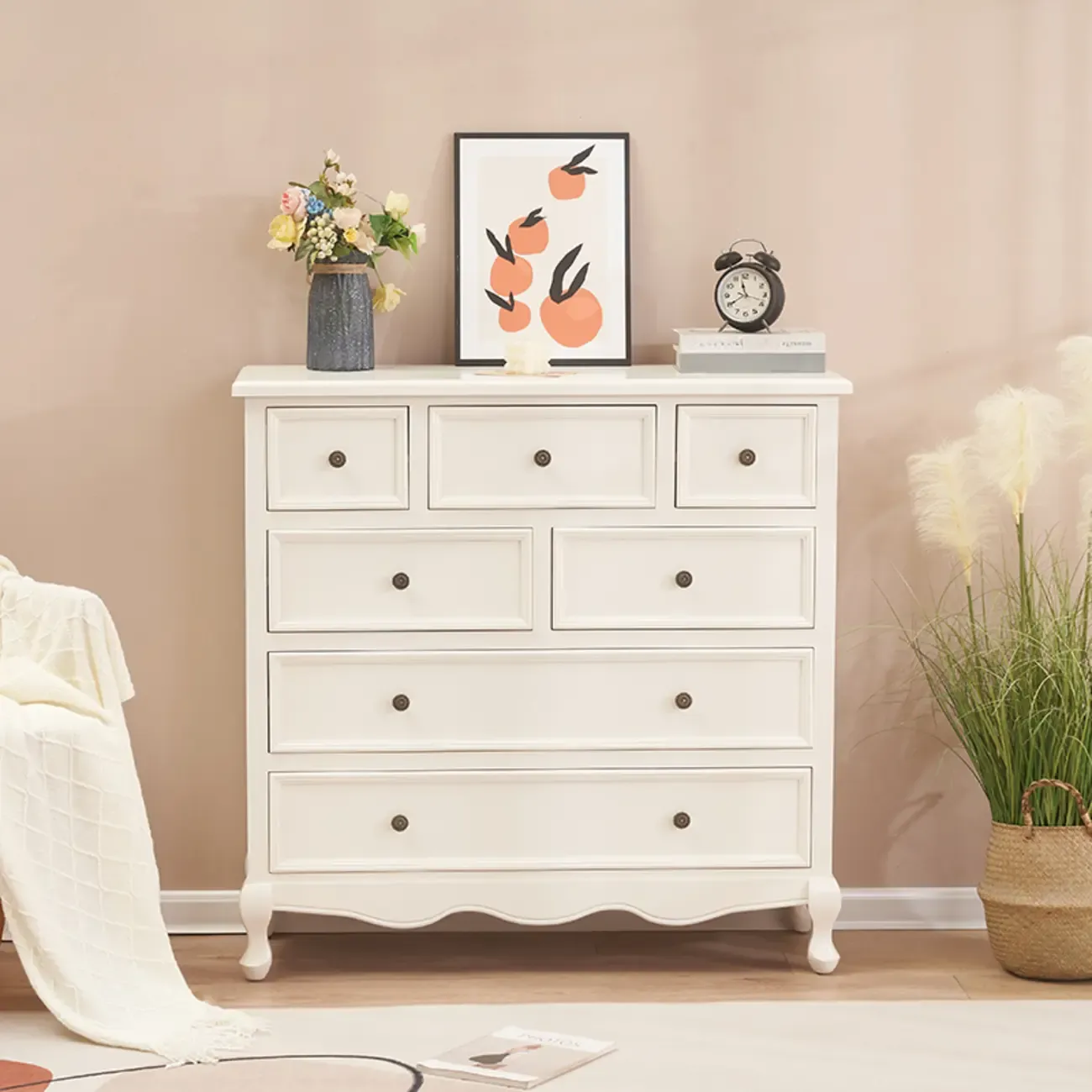 Traditional White Wood Chest with 9-Drawers for Bedroom Image - 19