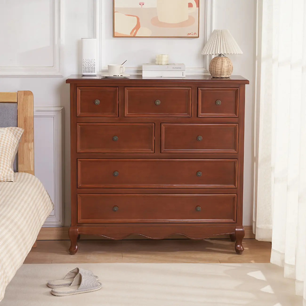 Traditional White Wood Chest with 9-Drawers for Bedroom Image - 23 | homeyfad