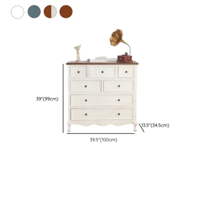 Traditional White Wood Chest with 9-Drawers for Bedroom Image - 27