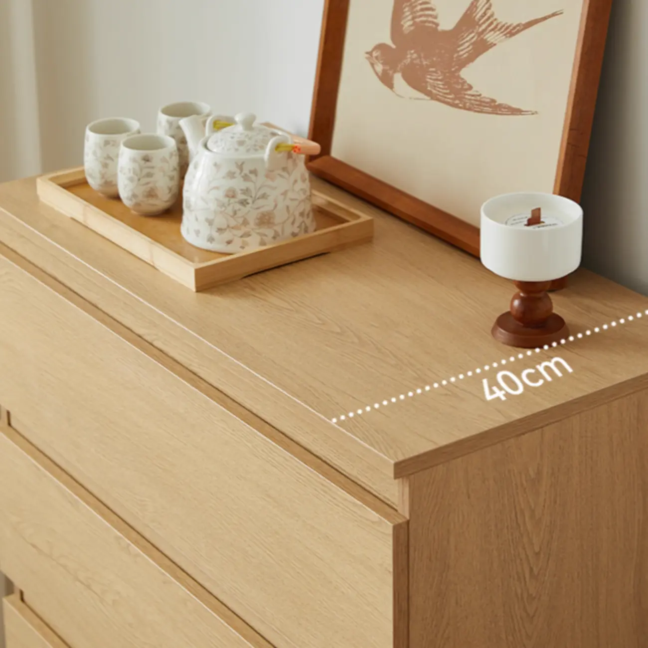 Modern Oak Wood Dresser Chest with Multiple Drawers Image - 8 | homeyfad