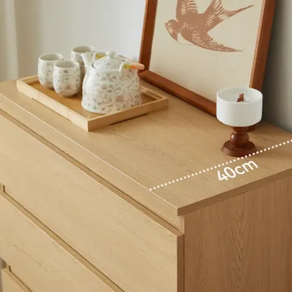 Modern Oak Wood Dresser Chest with Multiple Drawers Image - 8