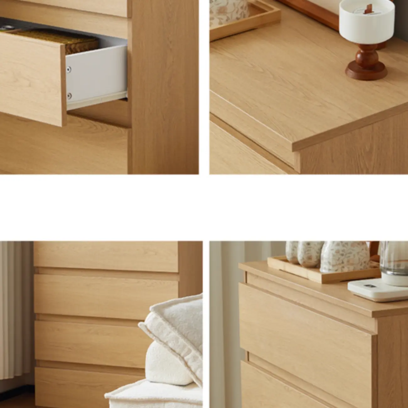 Modern Oak Wood Dresser Chest with Multiple Drawers Image - 13 | homeyfad