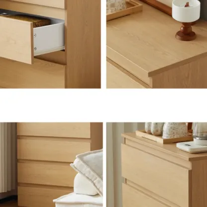 Modern Oak Wood Dresser Chest with Multiple Drawers Image - 13