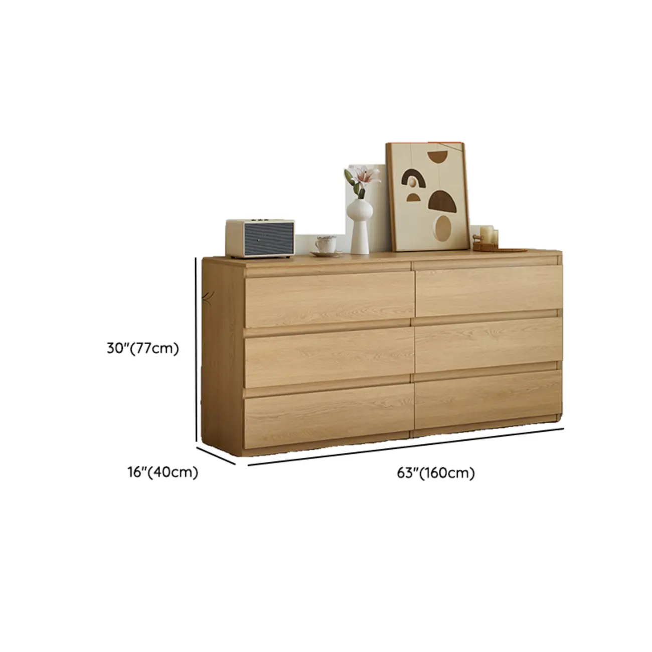 Modern Oak Wood Dresser Chest with Multiple Drawers Image - 17 | homeyfad