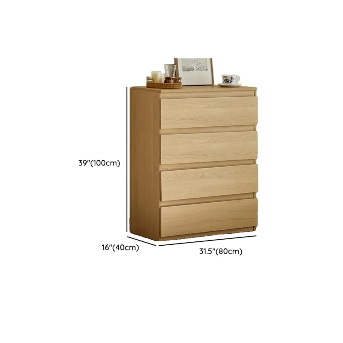 Modern Oak Wood Dresser Chest with Multiple Drawers Image - 18