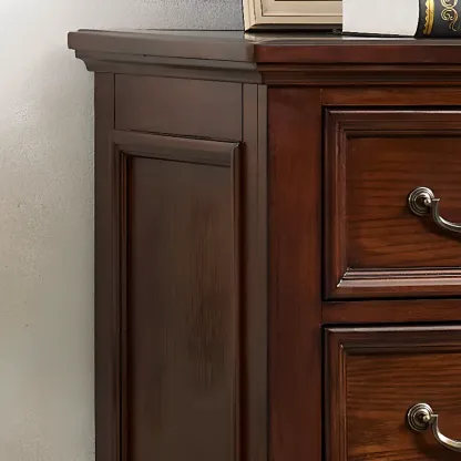 Traditional Brown Wood Dresser with 5-Drawers for Bedroom Image - 8
