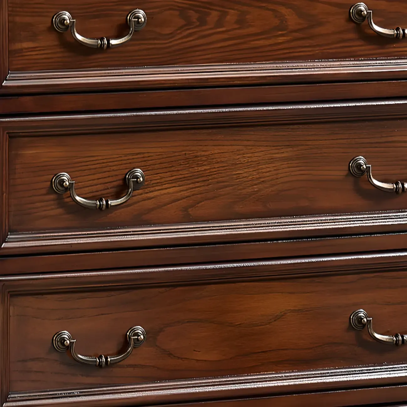 Traditional Brown Wood Dresser with 5-Drawers for Bedroom Image - 9