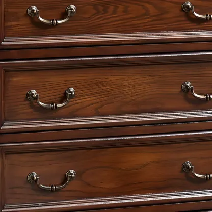 Traditional Brown Wood Dresser with 5-Drawers for Bedroom Image - 9