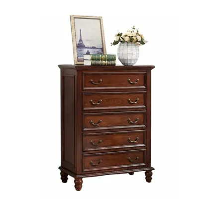 Traditional Brown Wood Dresser with 5-Drawers for Bedroom Image - 13