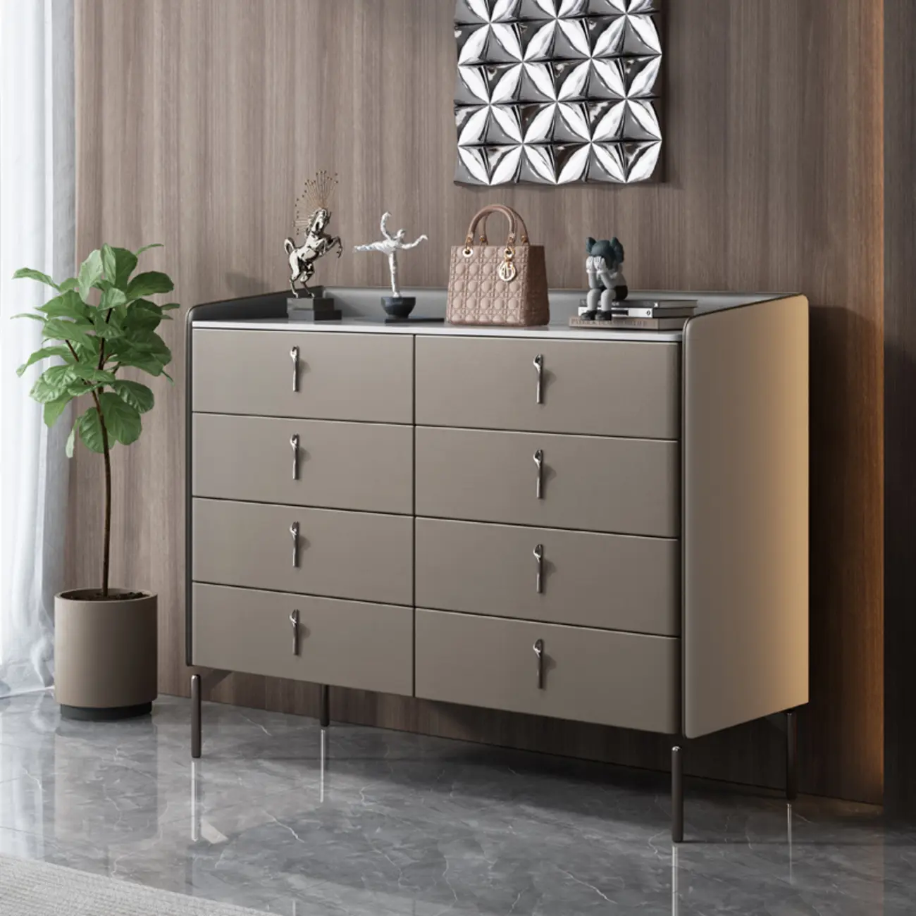 Modern Solid Wood Dresser with 8-Drawers for Bedroom Image - 3 | homeyfad