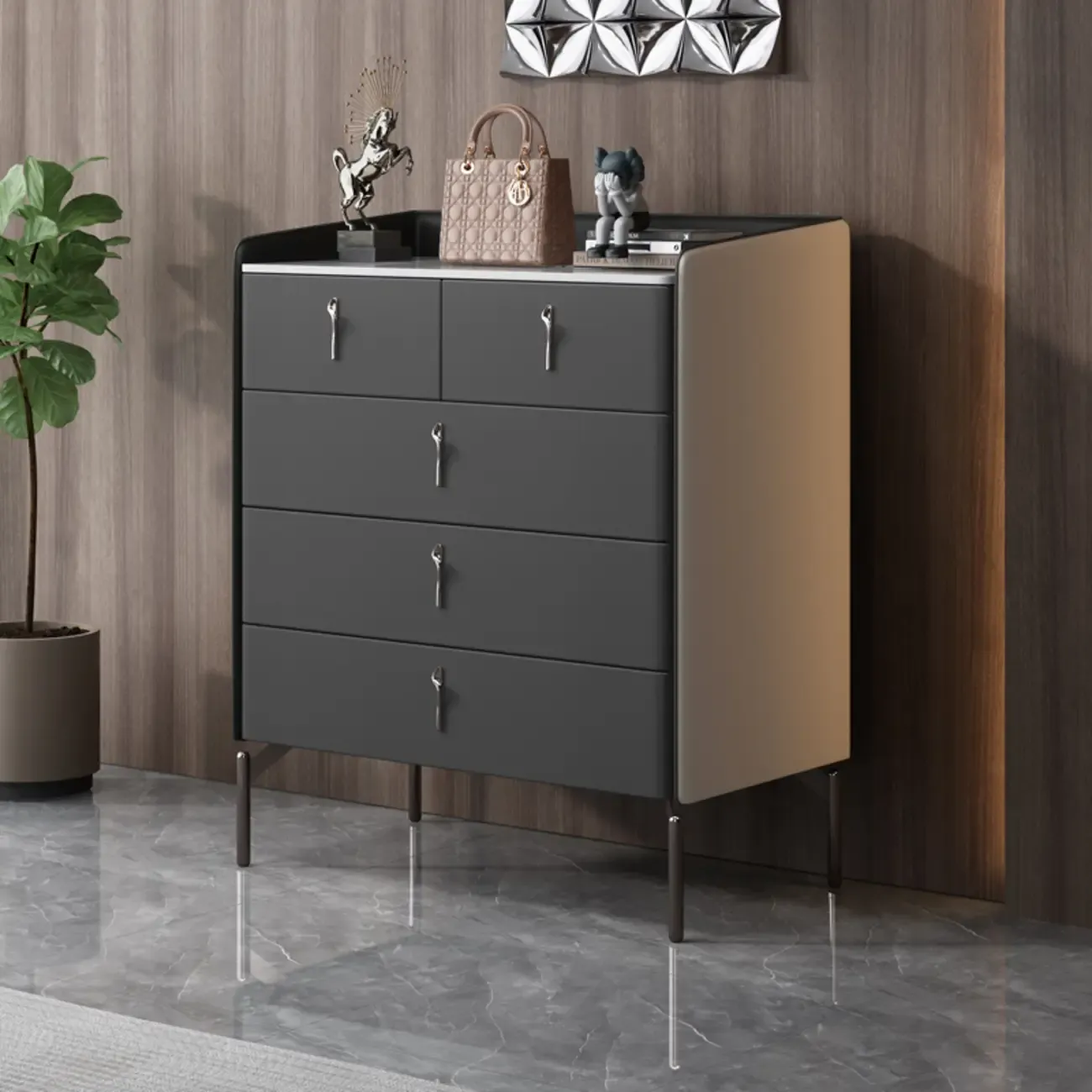 Modern Solid Wood Dresser with 8-Drawers for Bedroom Image - 4