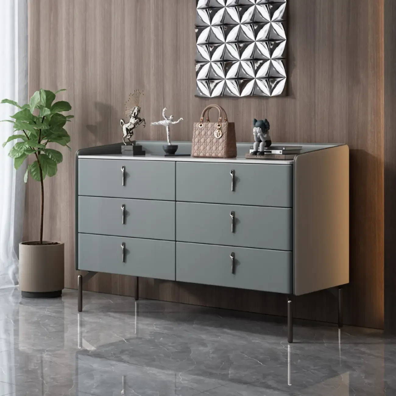 Modern Solid Wood Dresser with 8-Drawers for Bedroom Image - 7