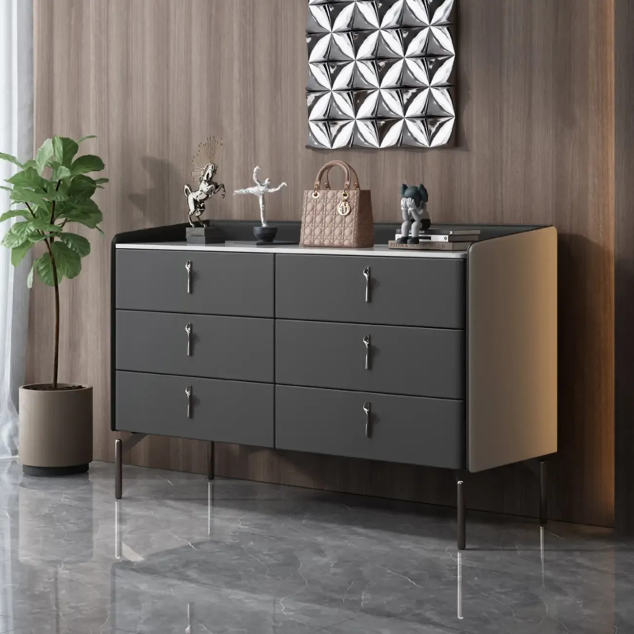 Modern Solid Wood Dresser with 8-Drawers for Bedroom Image - 18