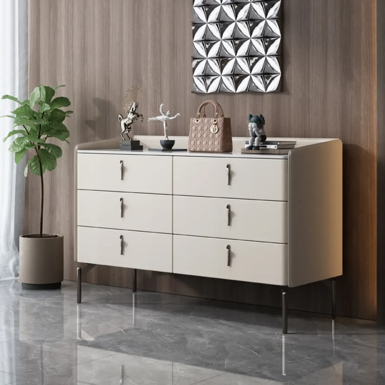 Modern Solid Wood Dresser with 8-Drawers for Bedroom Image - 19