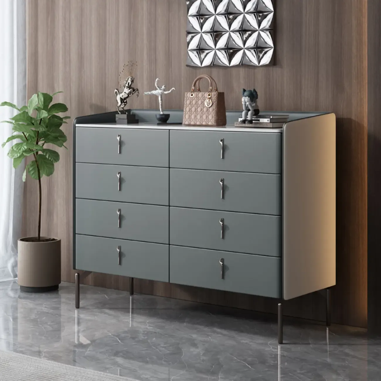 Modern Solid Wood Dresser with 8-Drawers for Bedroom Image - 24