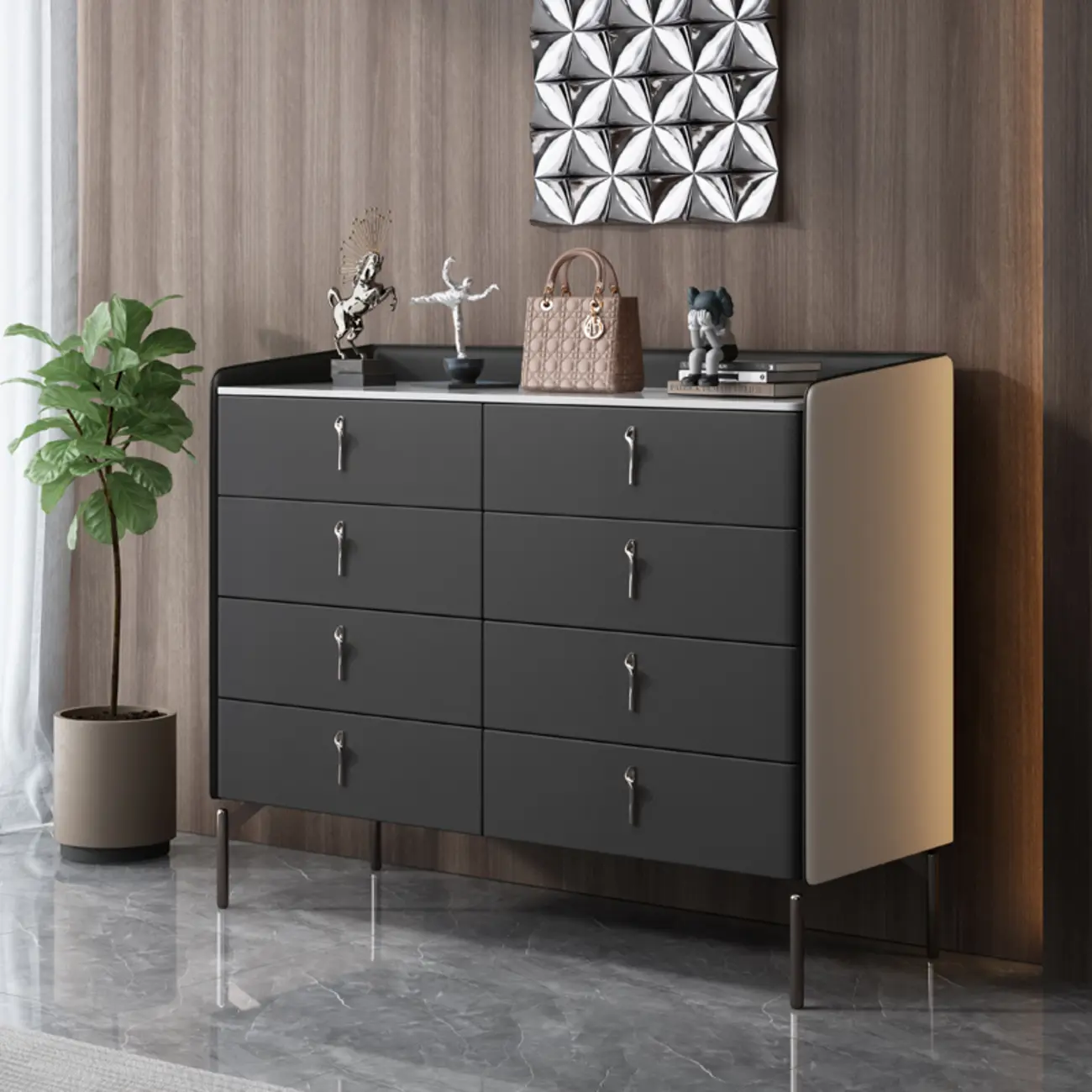 Modern Solid Wood Dresser with 8-Drawers for Bedroom Image - 25 | homeyfad