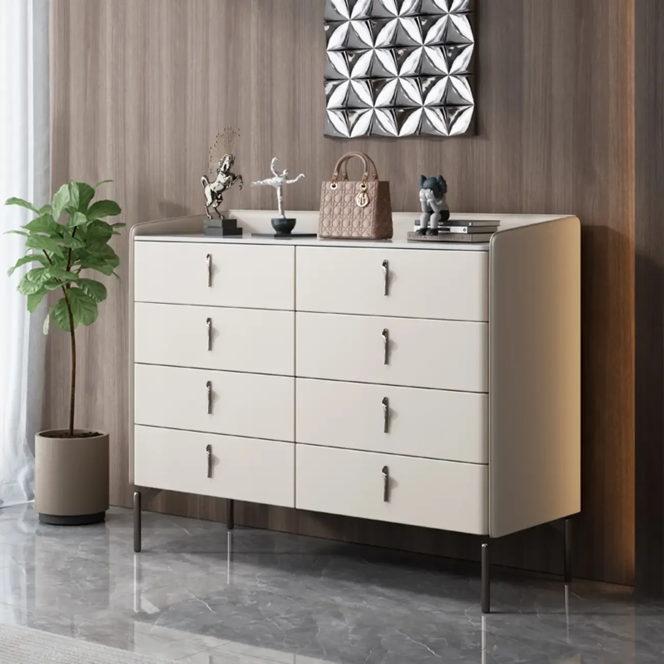 Modern Solid Wood Dresser with 8-Drawers for Bedroom Image - 26