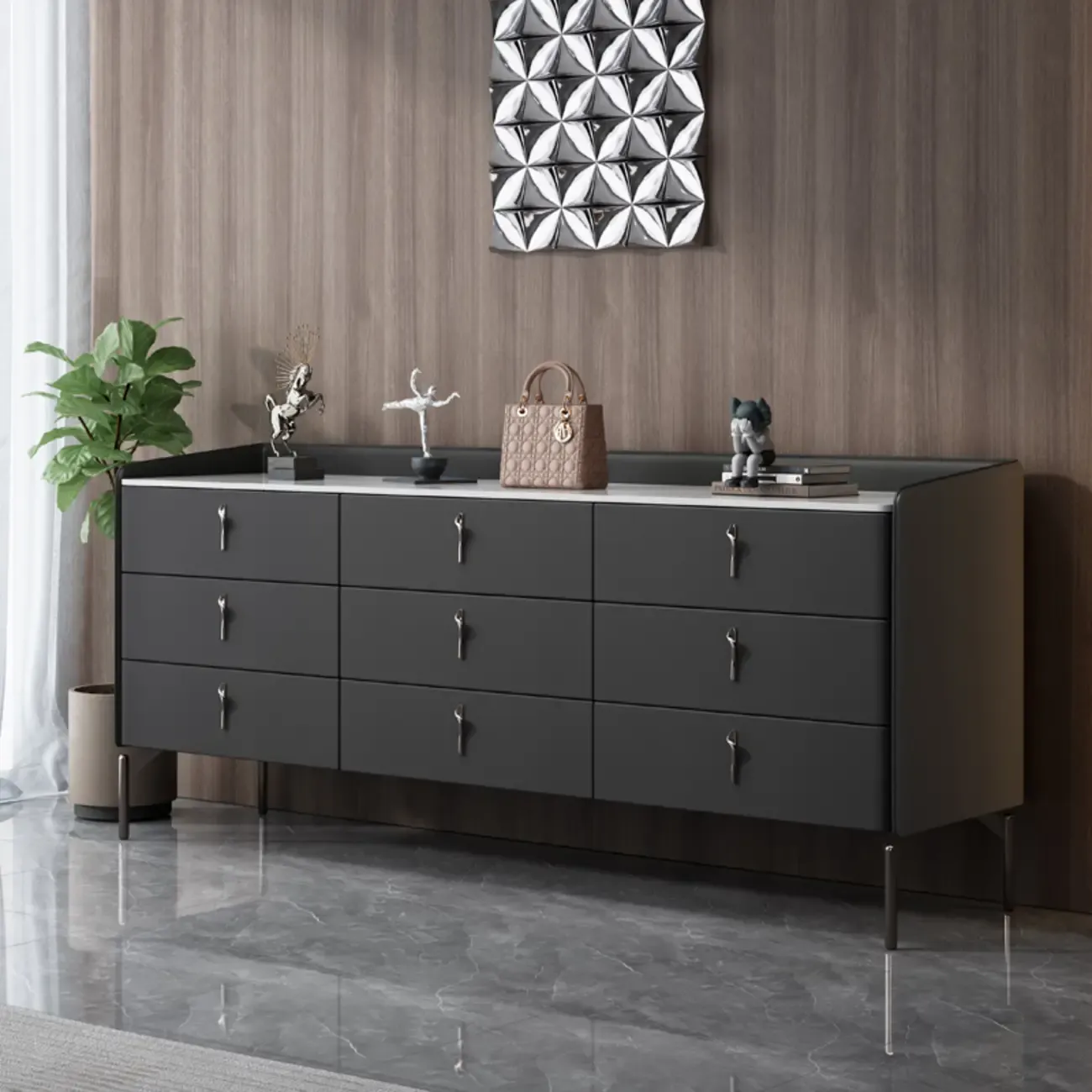Modern Solid Wood Dresser with 8-Drawers for Bedroom Image - 31