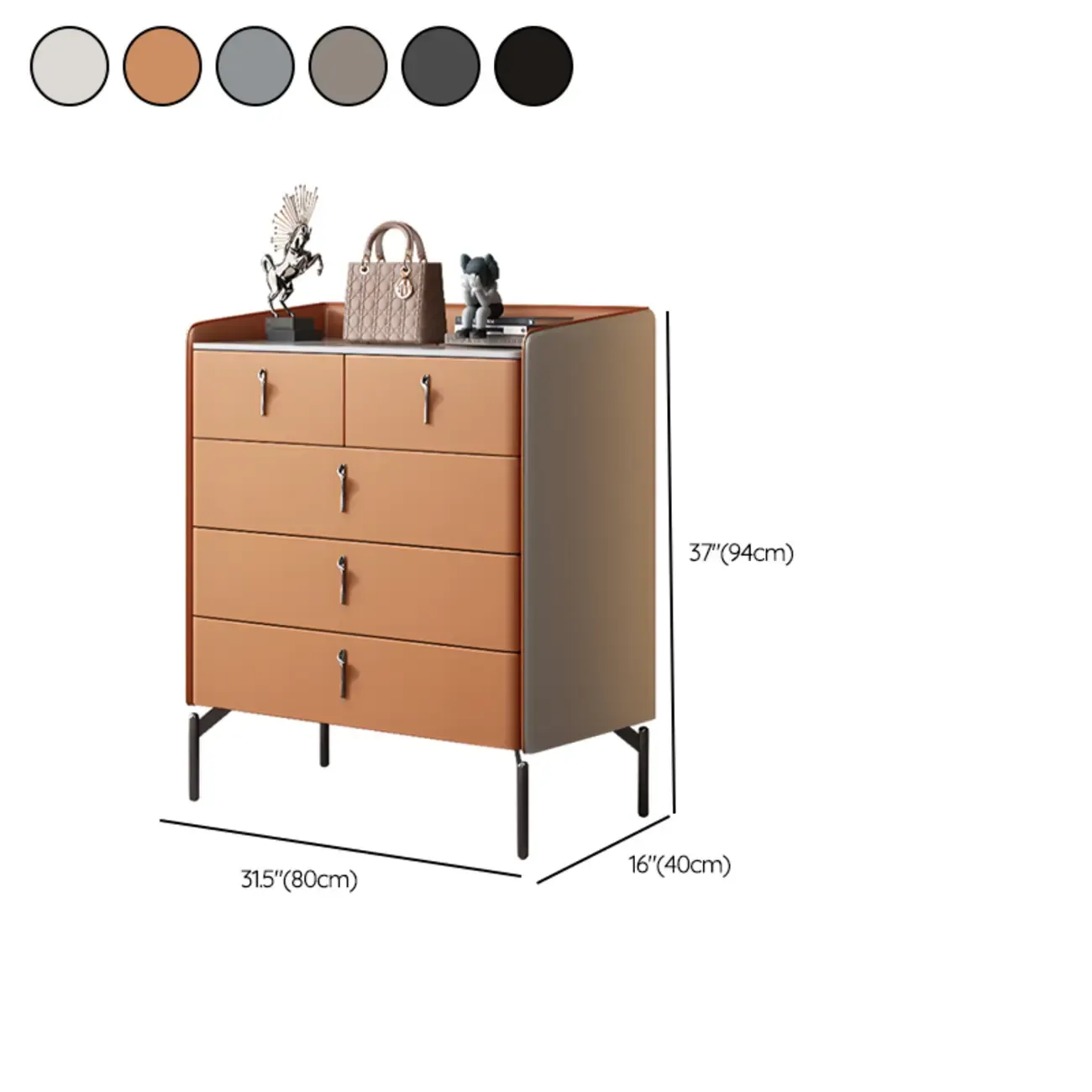 Modern Solid Wood Dresser with 8-Drawers for Bedroom #size