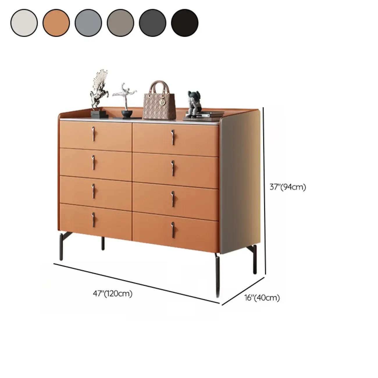 Modern Solid Wood Dresser with 8-Drawers for Bedroom Image - 34