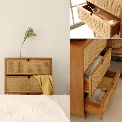 Wood Brown Tropical Style Dressers In Bedroom Image - 8