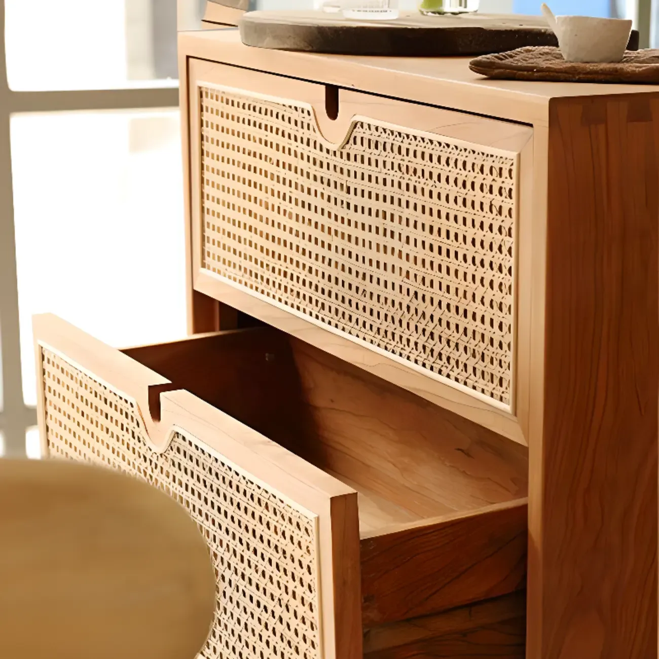 Wood Brown Tropical Style Dressers In Bedroom Image - 9