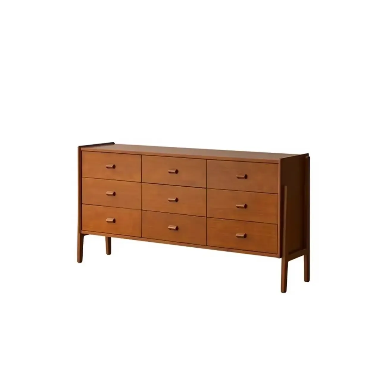 Modern Brown Wooden Pattern Dresser for Bedroom Image - 3