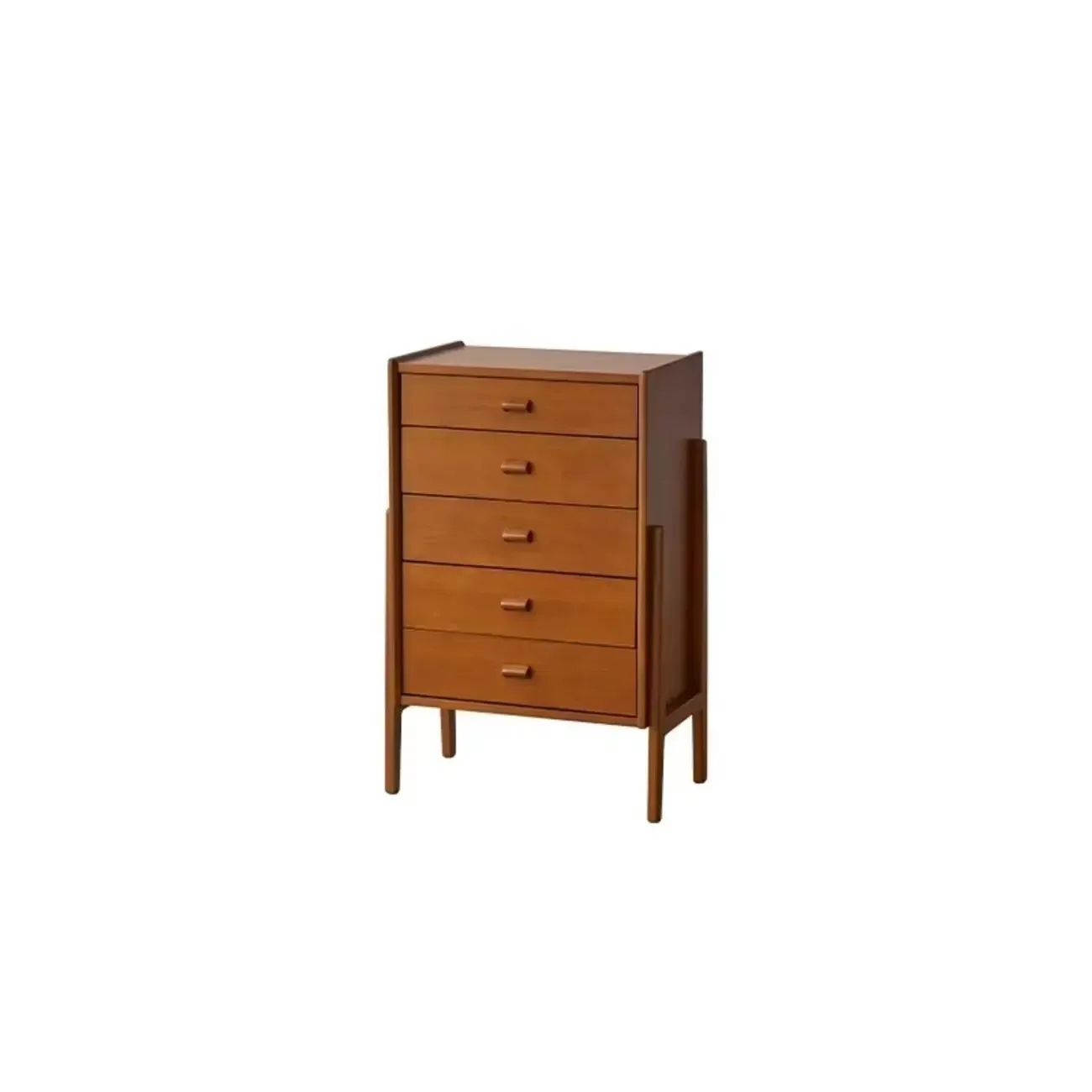 Modern Brown Wooden Pattern Dresser for Bedroom Image - 5