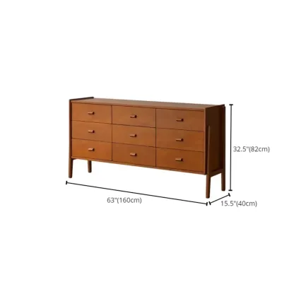 Modern Brown Wooden Pattern Dresser  for Bedroom Image - 12