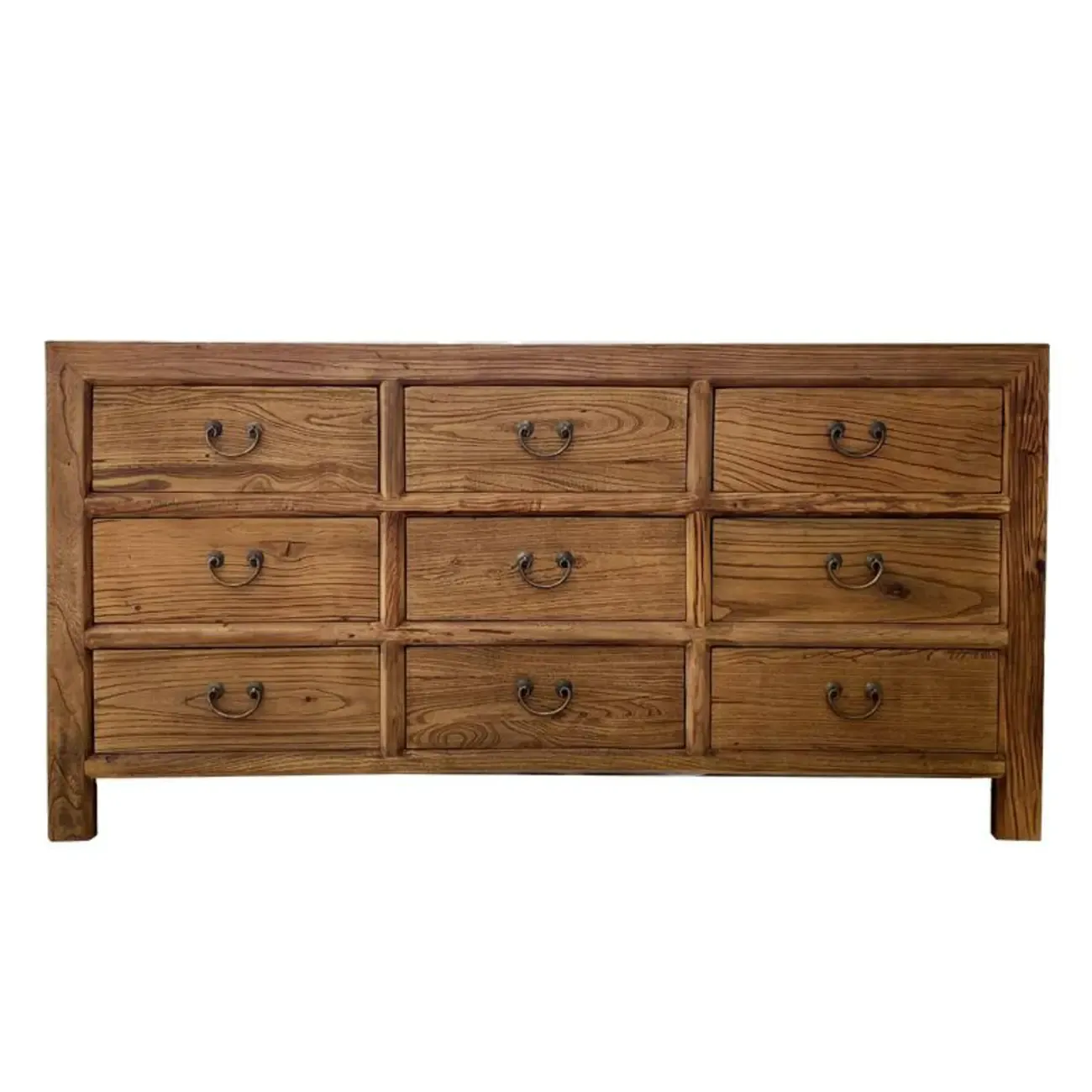 Traditional Wooden Dresser Brown with Multiple Drawers Image - 3
