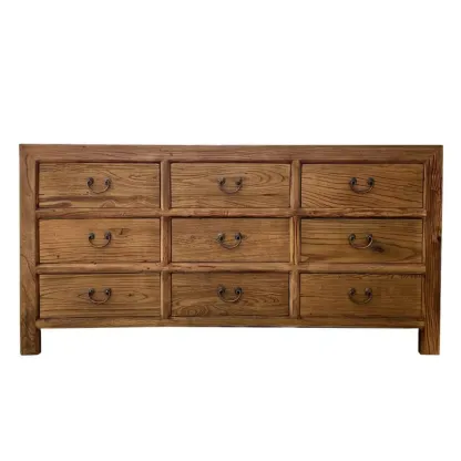 Traditional Wooden Dresser Brown with Multiple Drawers Image - 3