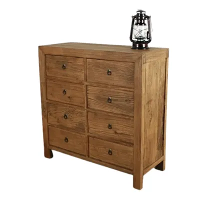 Traditional Wooden Dresser Brown with Multiple Drawers Image - 8