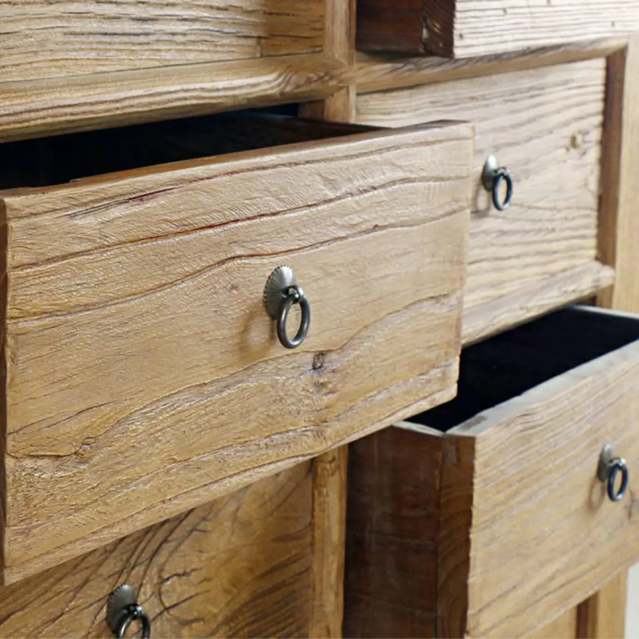 Traditional Wooden Dresser Brown with Multiple Drawers Image - 9 | homeyfad