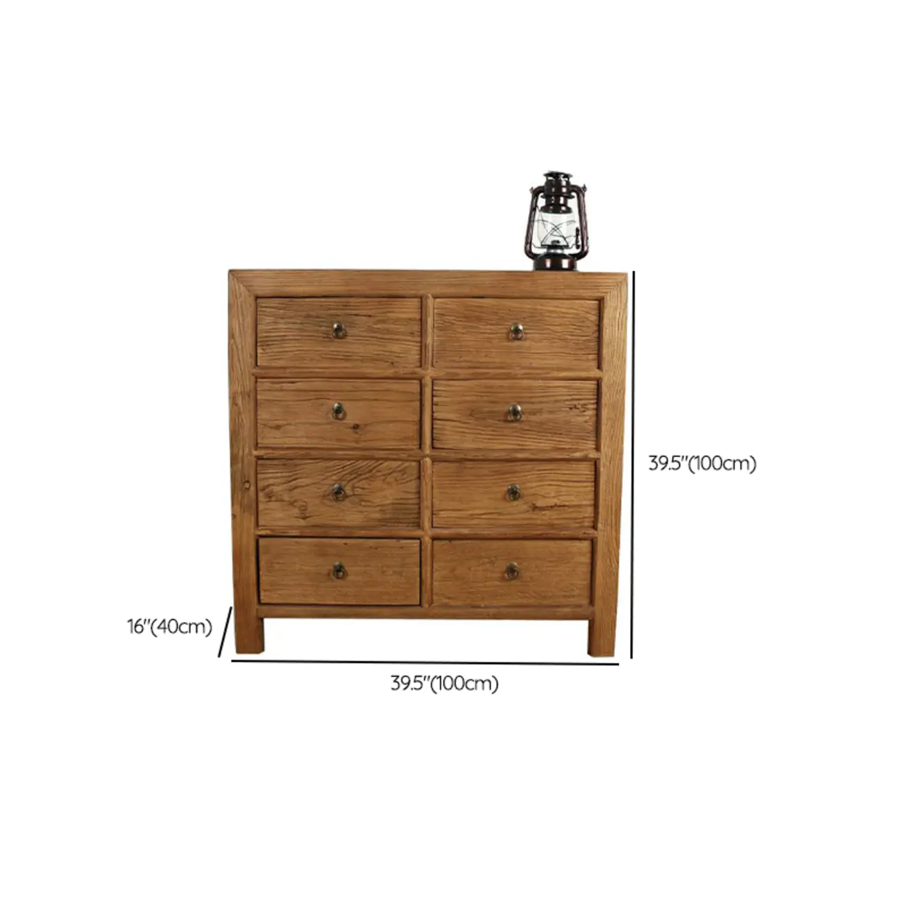 Traditional Brown Wood Double Dresser with 8-Drawers #size
