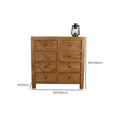 Traditional Wooden Dresser Brown with Multiple Drawers #size