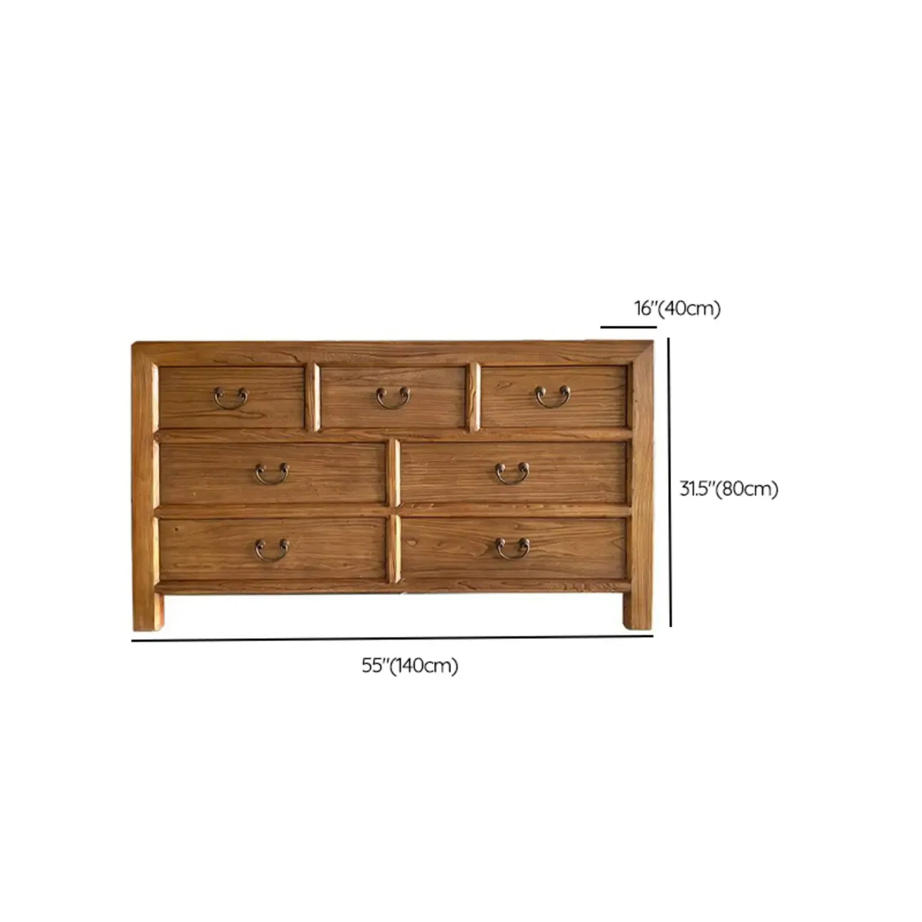 Traditional Wooden Dresser Brown with Multiple Drawers Image - 14
