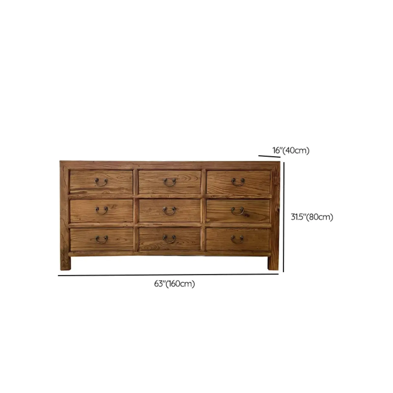 Traditional Wooden Dresser Brown with Multiple Drawers Image - 15