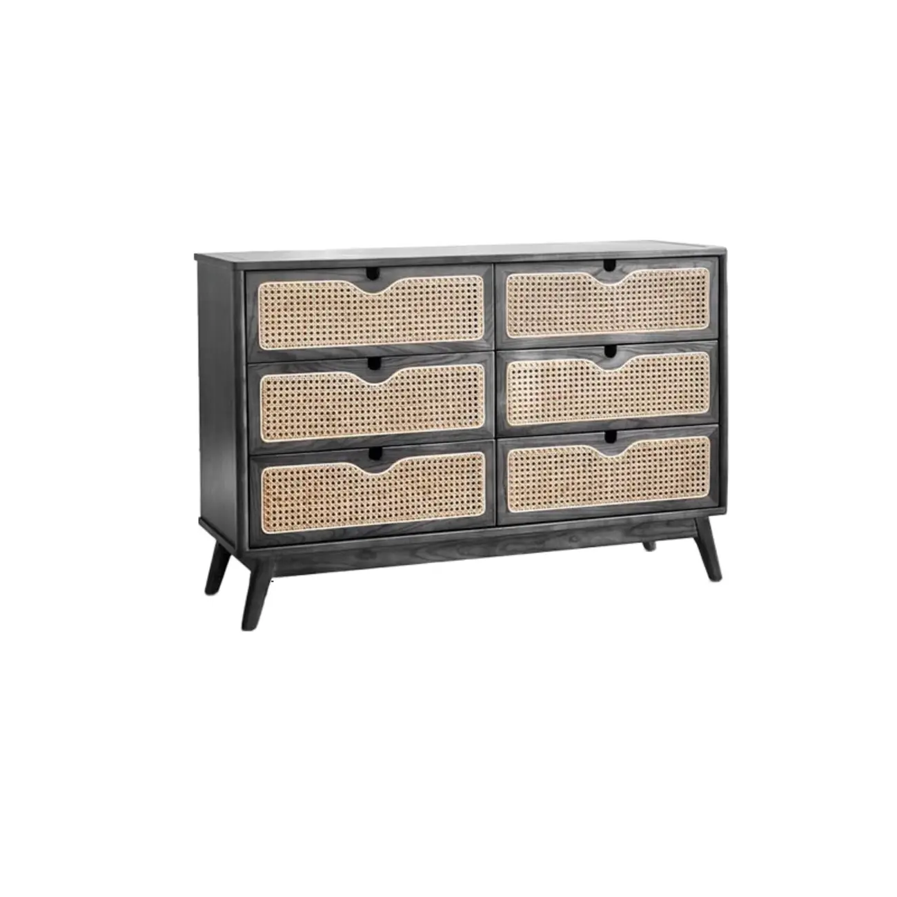 Tropical Natural Woven Double Layer Chest with 6-Drawers Image - 14 | homeyfad