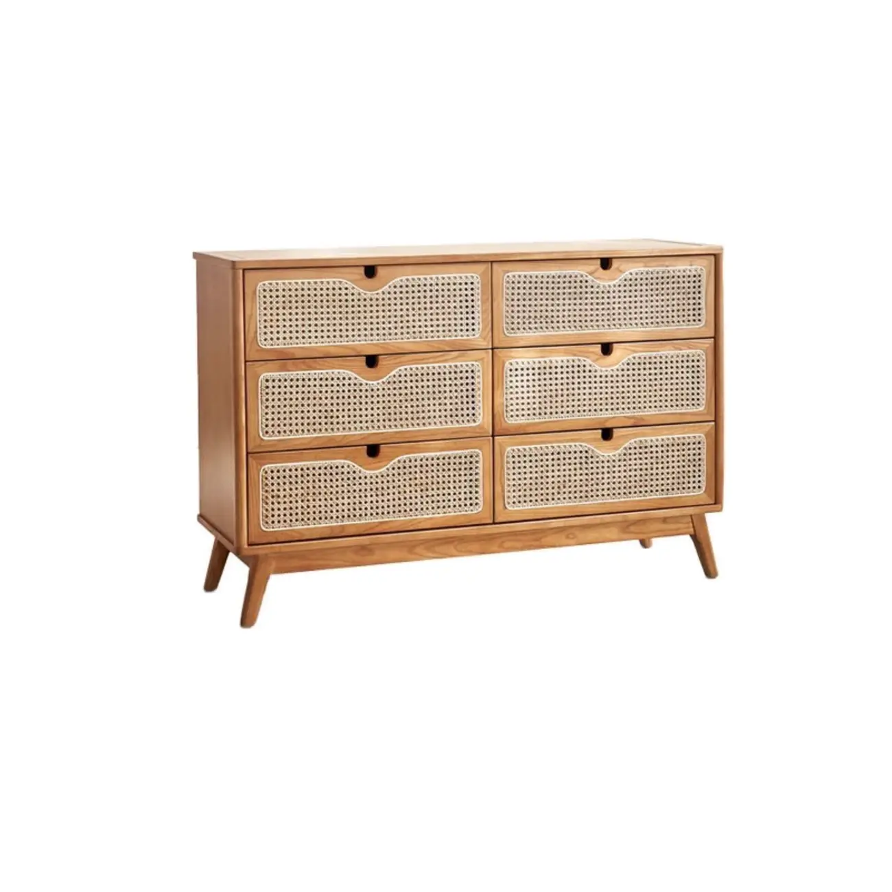 Tropical Natural Woven Double Layer Chest with 6-Drawers Image - 5 | homeyfad