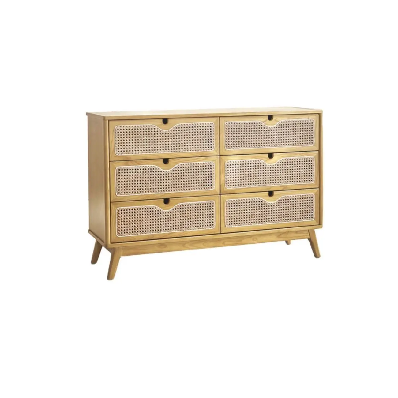 Tropical Natural Woven Double Layer Chest with 6-Drawers Image - 16 | homeyfad