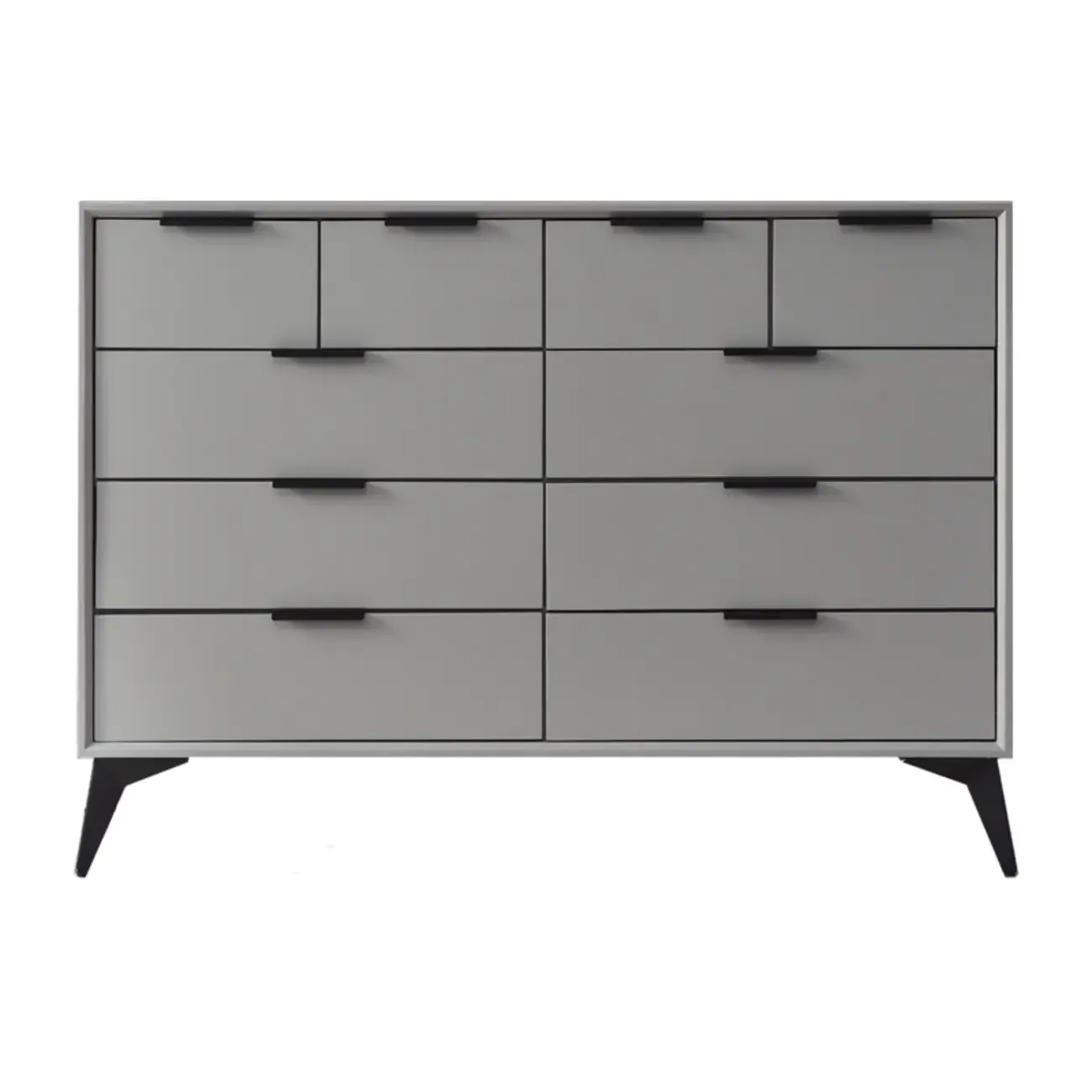 Industrial Grey Wooden Dresser with Double Storage for Bedroom Image - 9