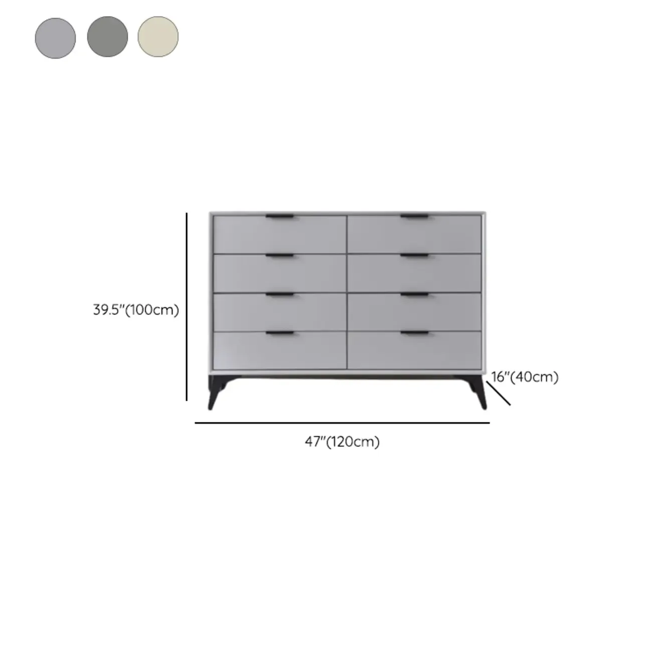 Industrial Grey Wooden Dresser with Double Storage for Bedroom Image - 20