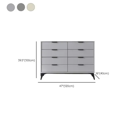 Industrial Grey Wooden Dresser with Double Storage for Bedroom Image - 20