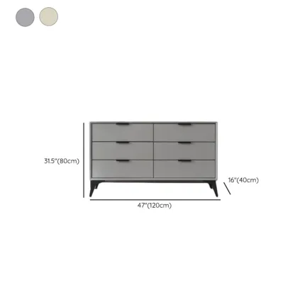 Industrial Grey Wooden Dresser with Double Storage for Bedroom Image - 21