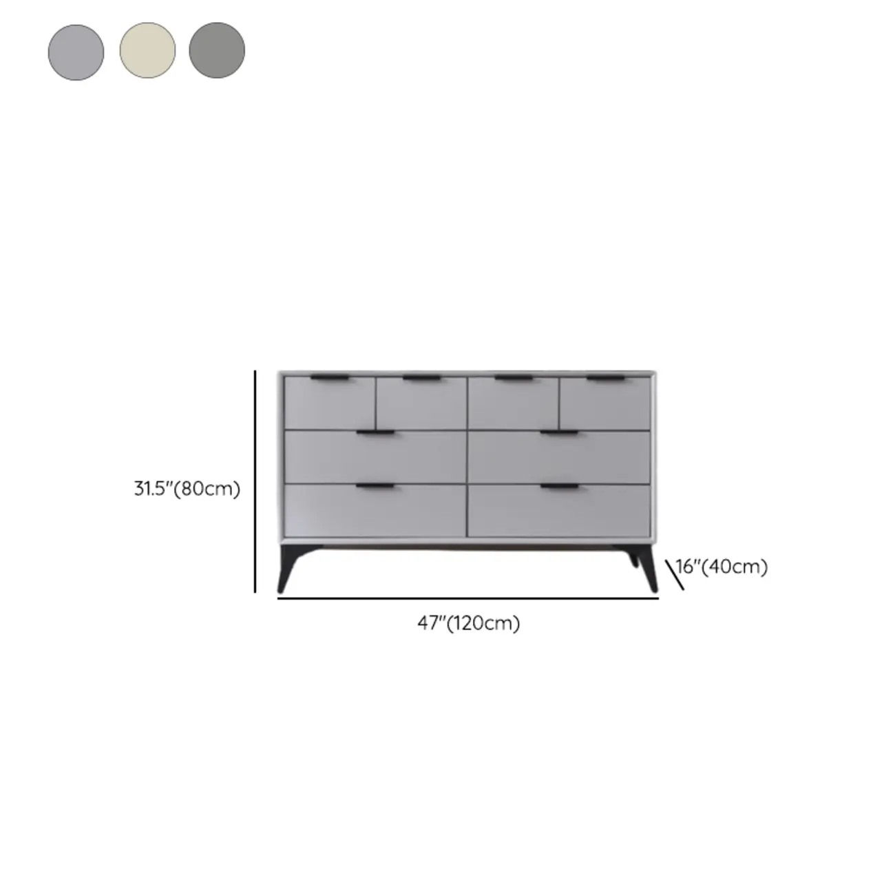Industrial Grey Wooden Dresser with Double Storage for Bedroom Image - 22 | homeyfad