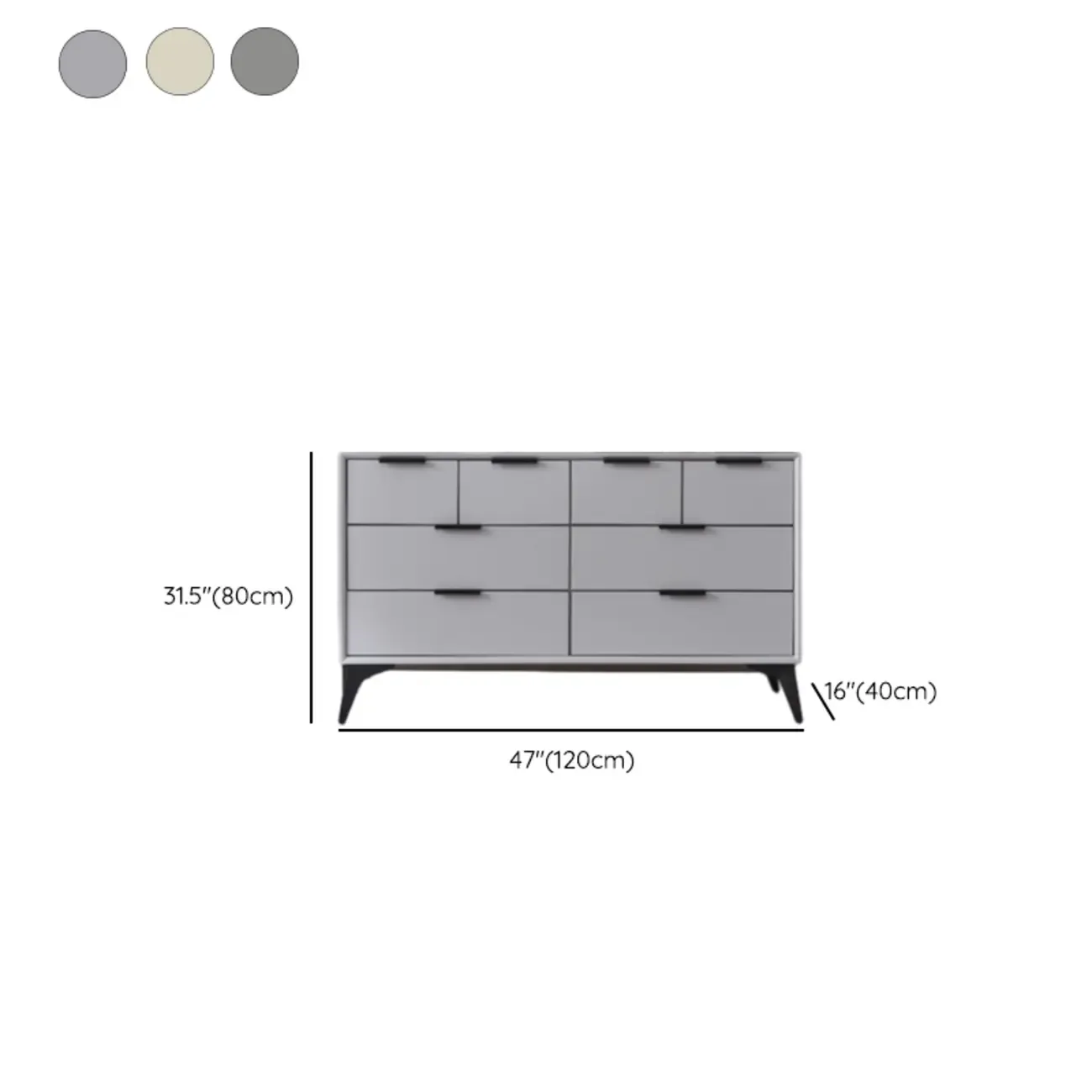 Industrial Grey Wooden Dresser with Double Storage for Bedroom Image - 22