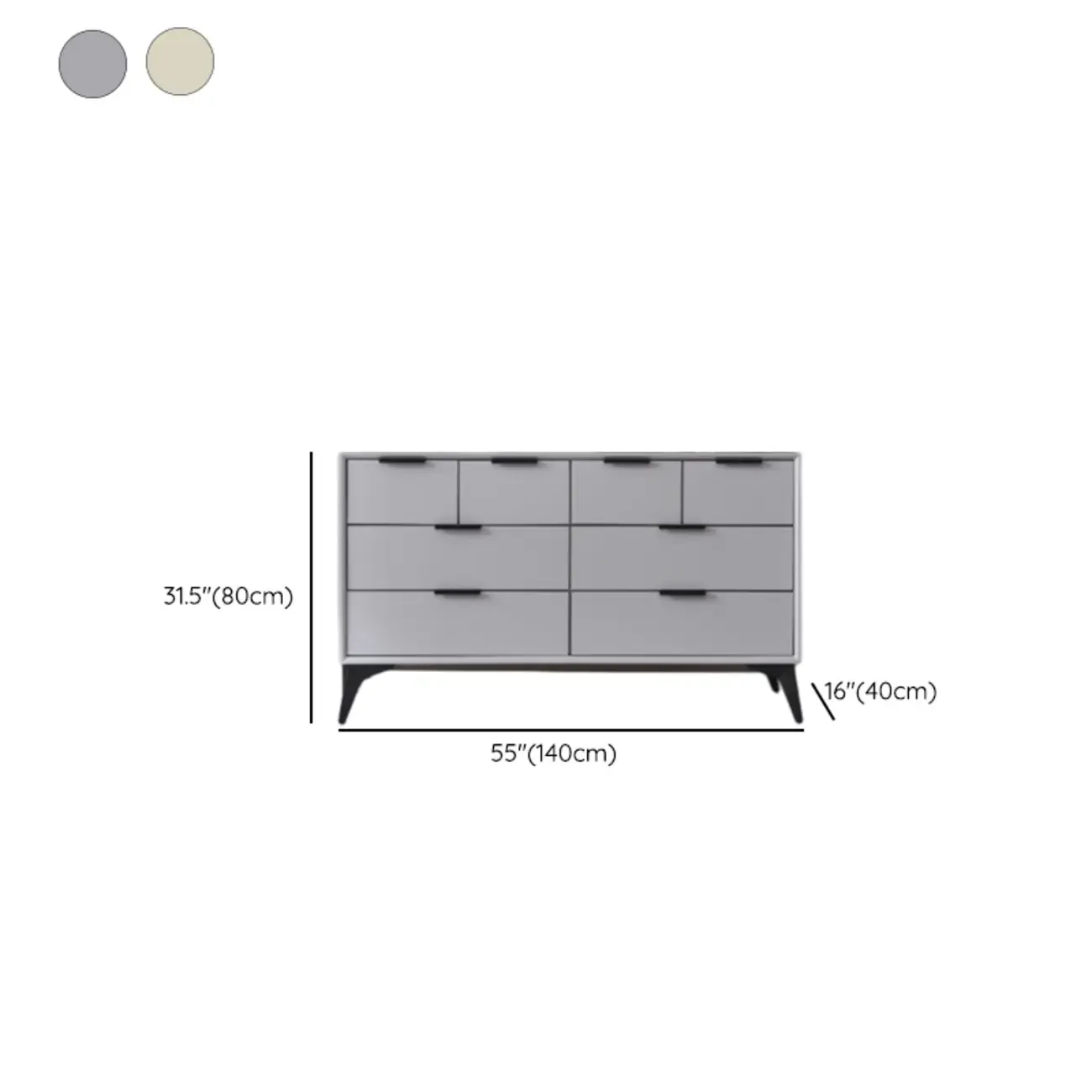 Industrial Grey Wooden Dresser with Double Storage for Bedroom Image - 23