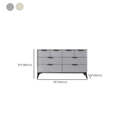 Industrial Grey Wooden Dresser with Double Storage for Bedroom Image - 23